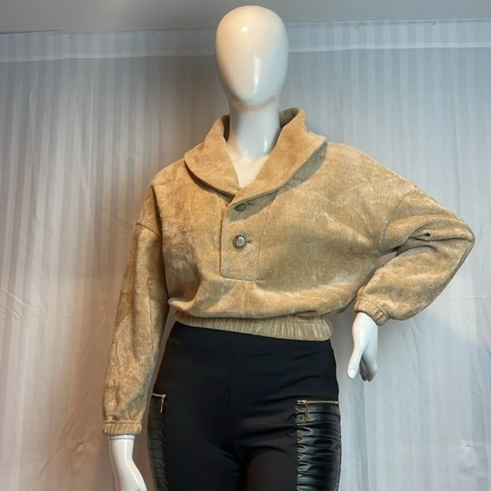 Cupshe Cerise Half Placket Button‎ Front Sweater Size M RefHHH